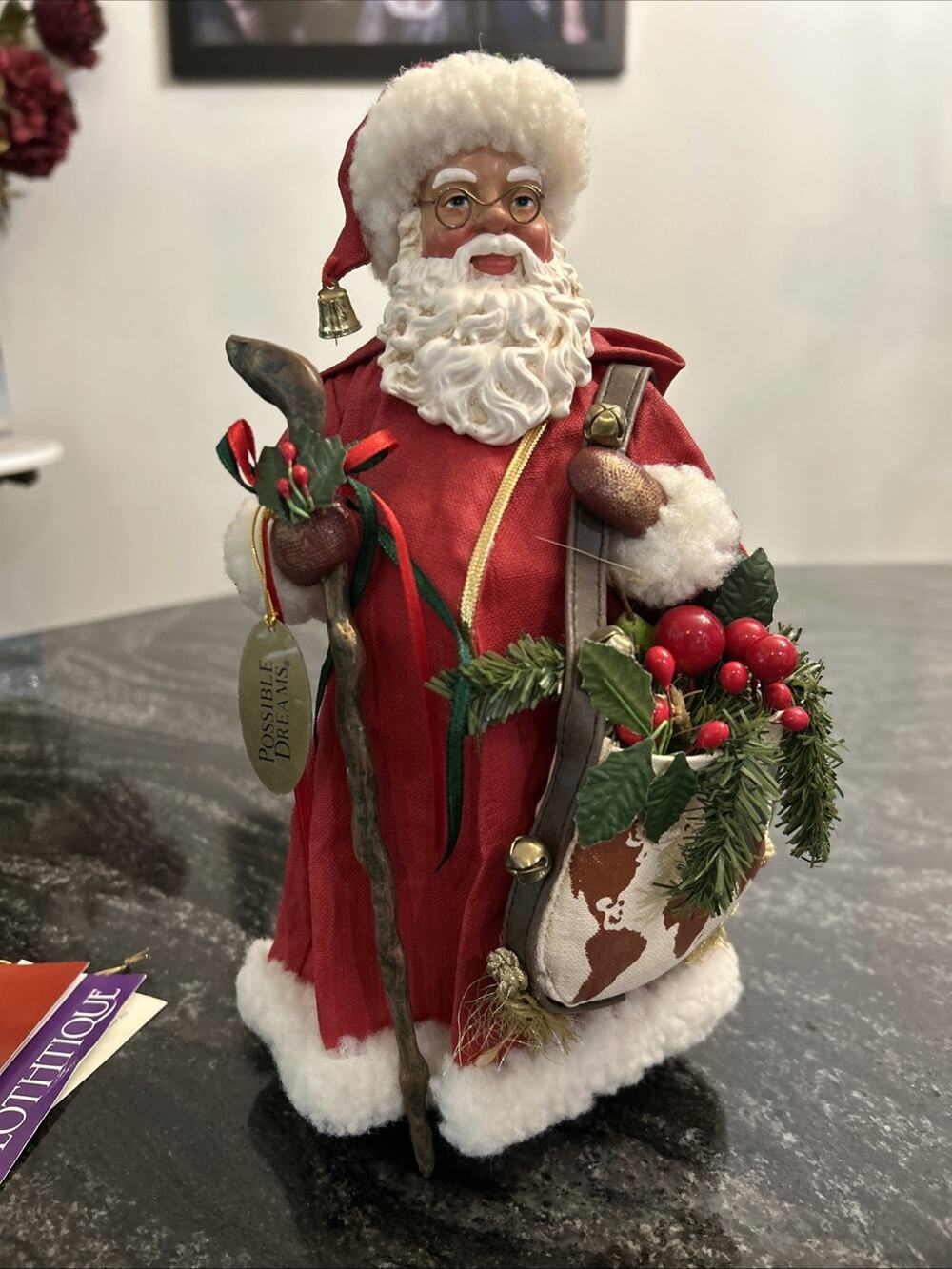 RARE Clothtique 2001 Possible Dreams "Beloved Wayfarer" Santa Claus Figure